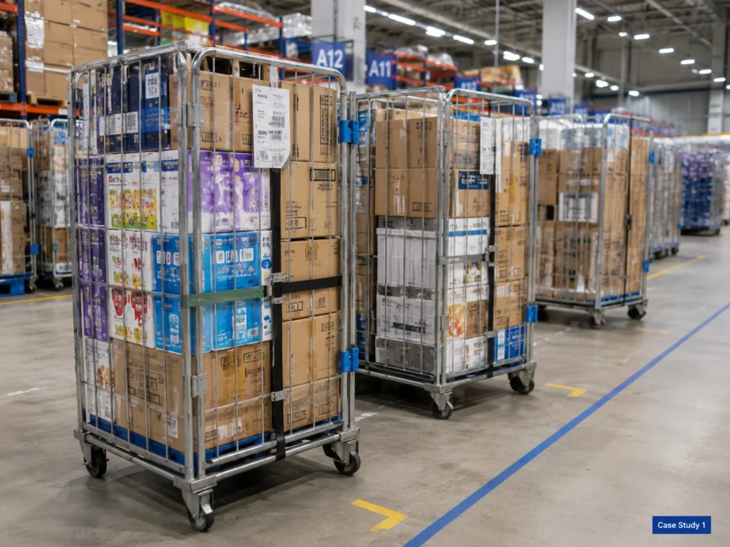 foldable roll cage for retail distribution