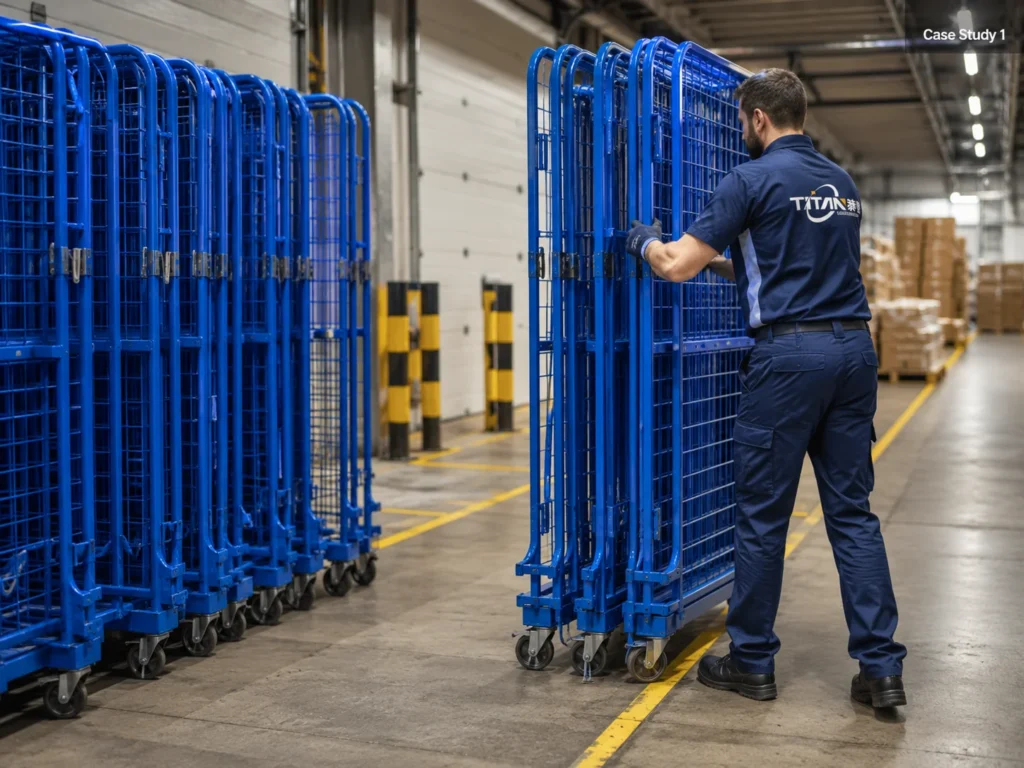 foldable roll cage for retail distribution