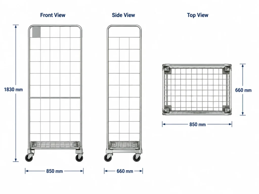 2 sided nestable roll cage