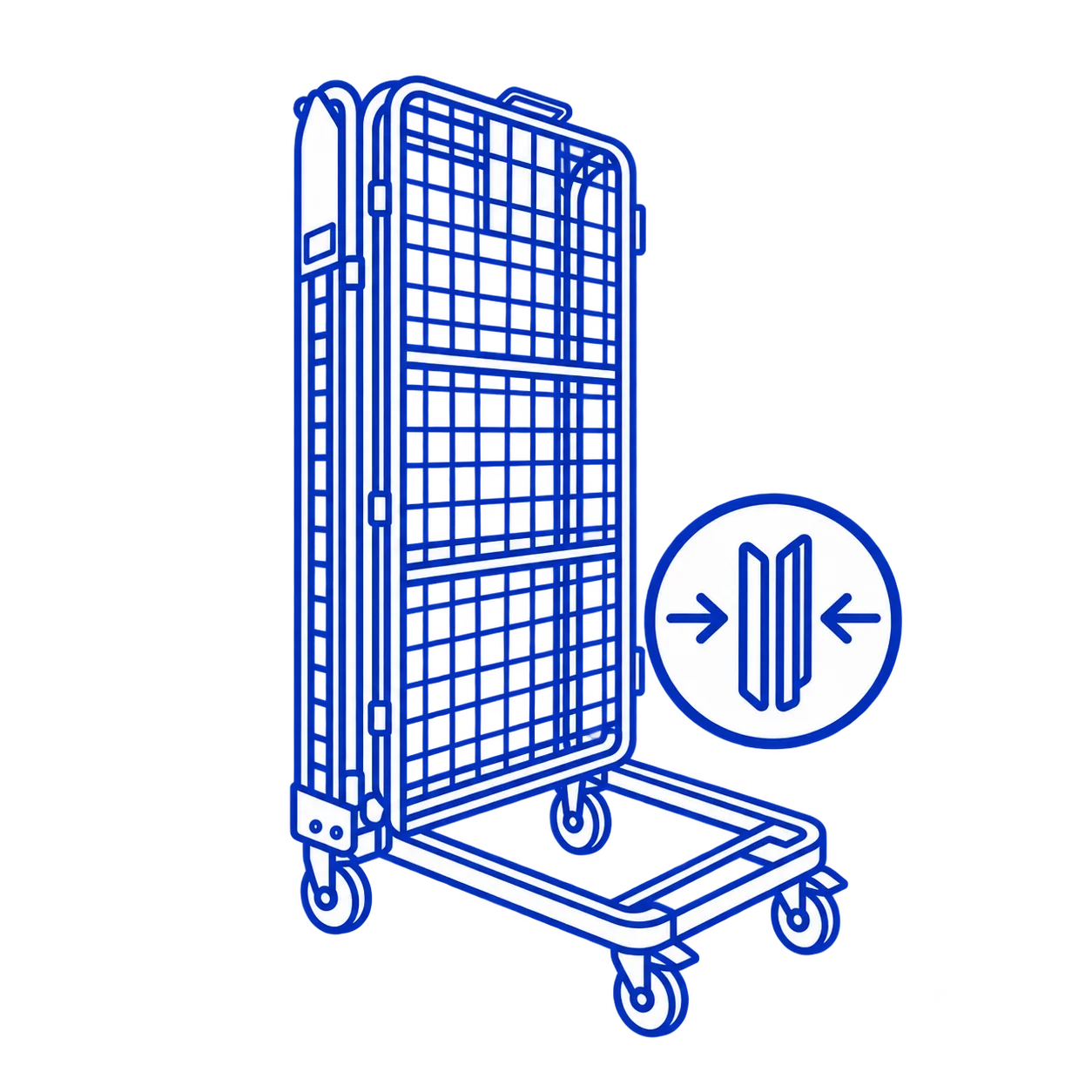 Security Roll Cage a folding middle shelf separates parcels for easier sorting and loading.
