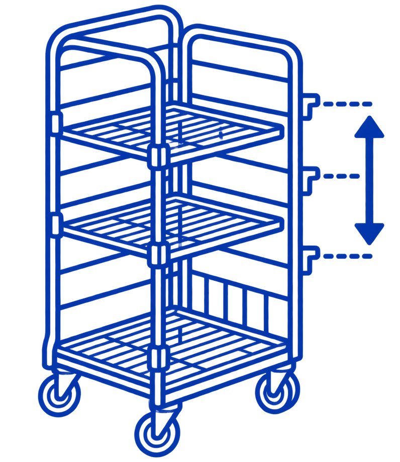 4-Layer Dairy Container adjustable shelves