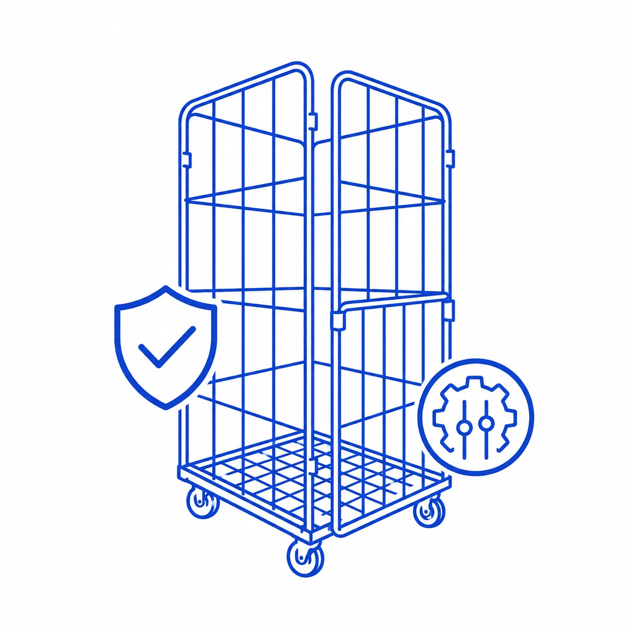 Laundry Roll Cage Split Gate built for repeated use
