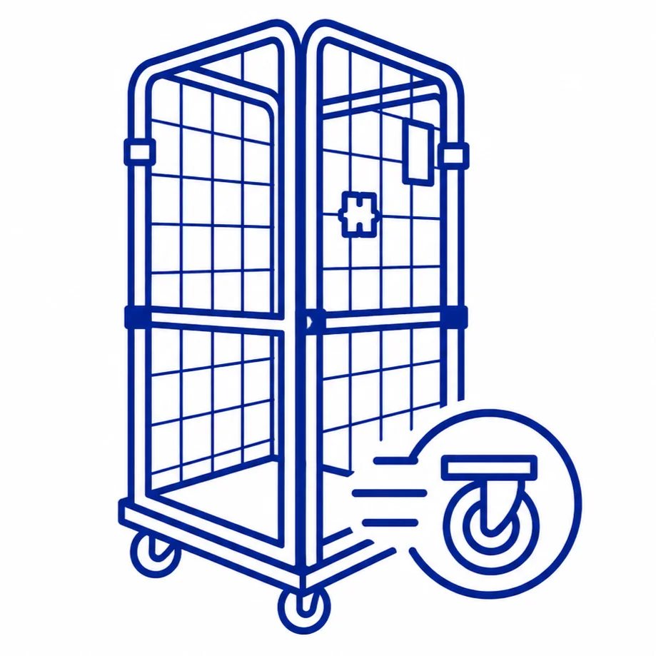 4-Sided Retail Roll Cage flexible two level loading