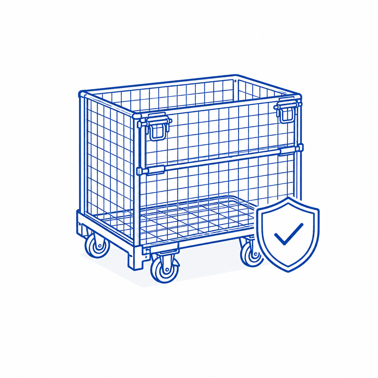 Wire Mesh Container foldable structure reduces storage and return transport space.