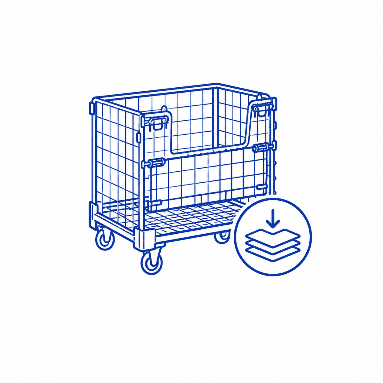 Wire Mesh Container reinforced steel construction supports repeated logistics cycles.