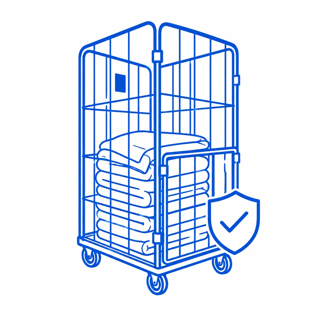 Laundry Roll Cage Split Gate secure laundry transport