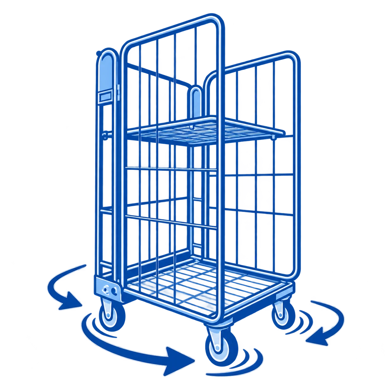 smooth casters ensure easy movement across warehouses, stockrooms and retail areas.