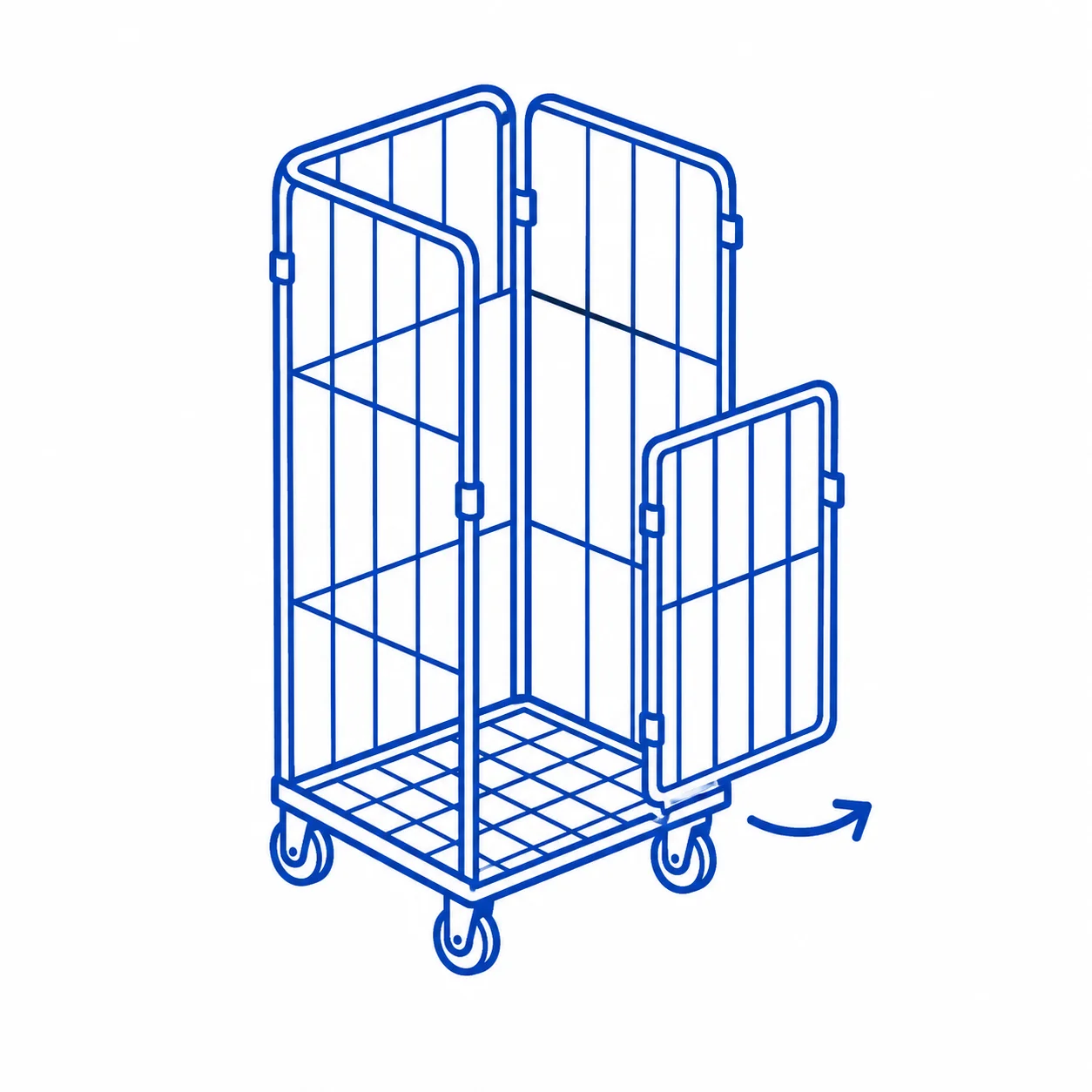 Laundry Roll Cage Split Gate split gate access