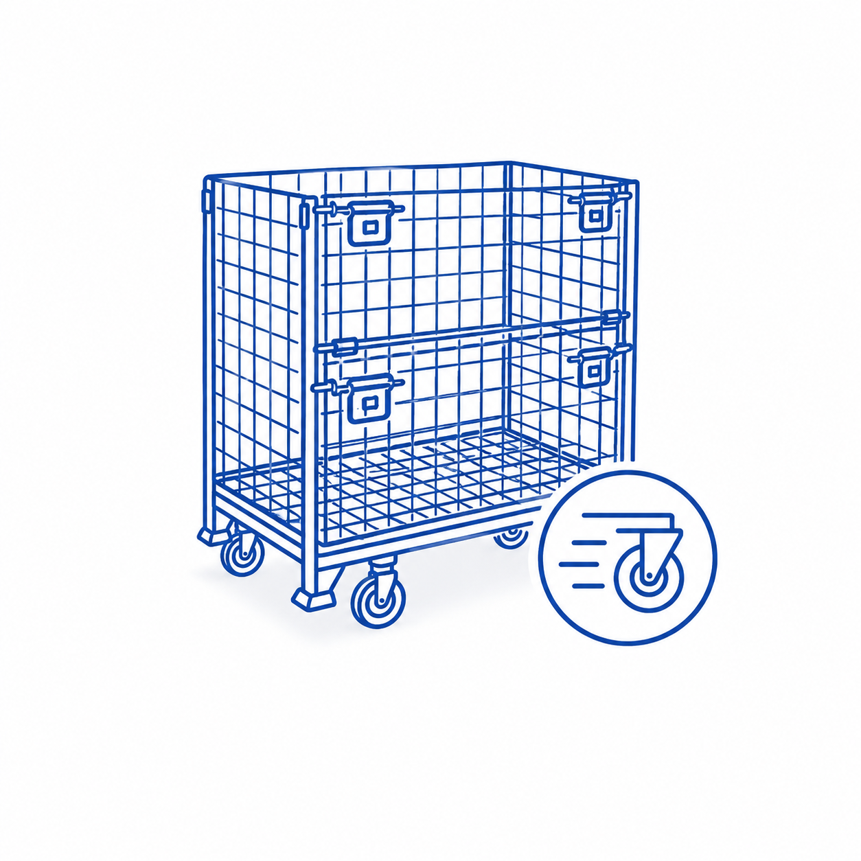 Wire Mesh Container split drop gates make loading, unloading and picking faster.