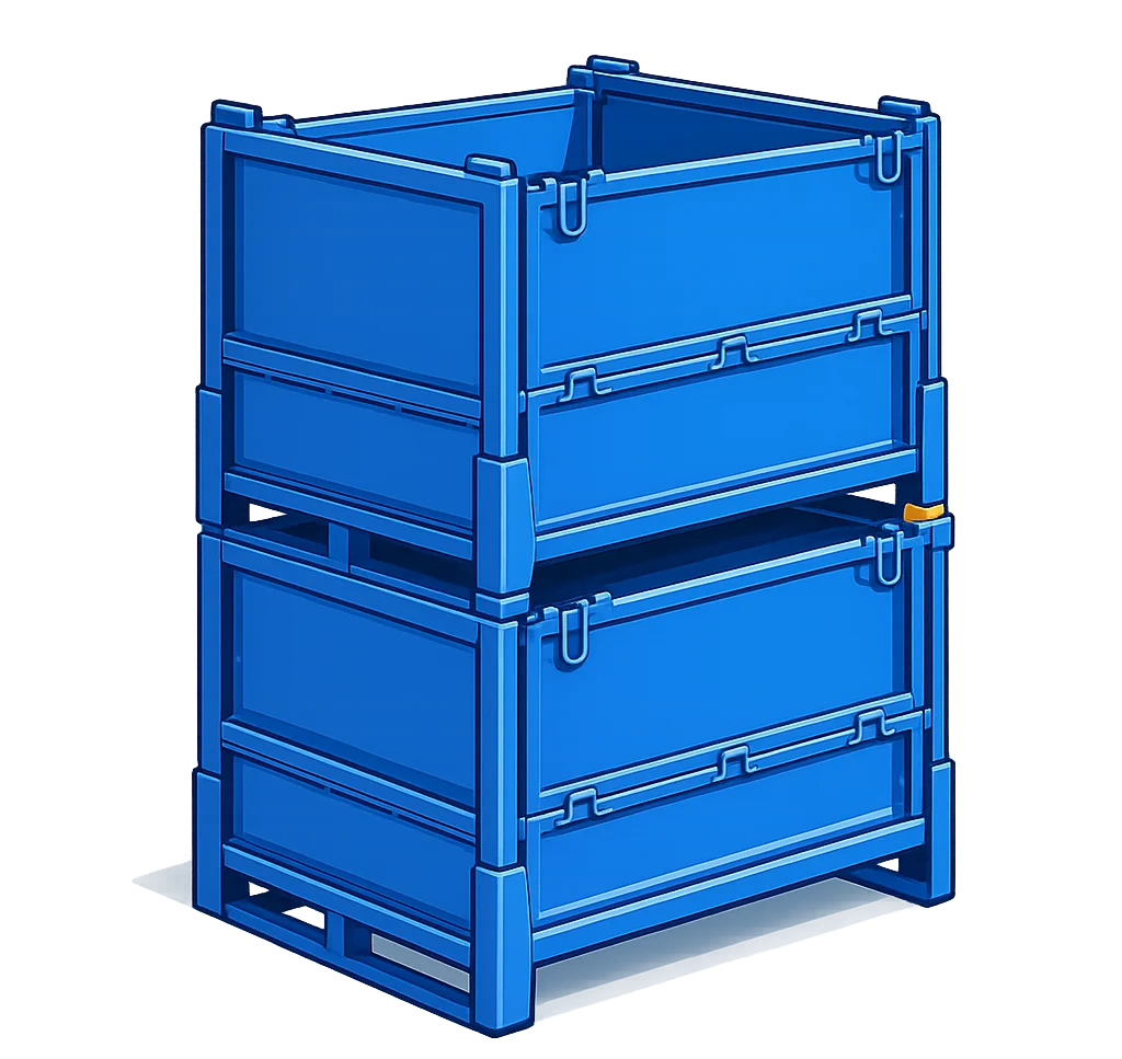 Steel Pallet Container stackable space saving
