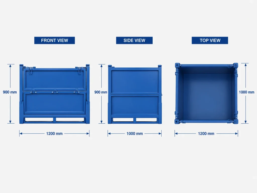 stackable steel logistic container