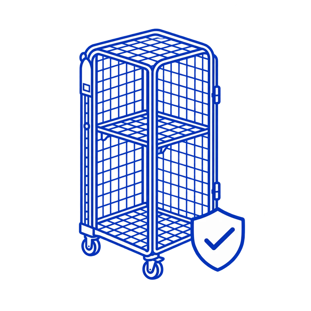 Security Roll Cage strong steel construction and smooth casters support frequent parcel handling.
