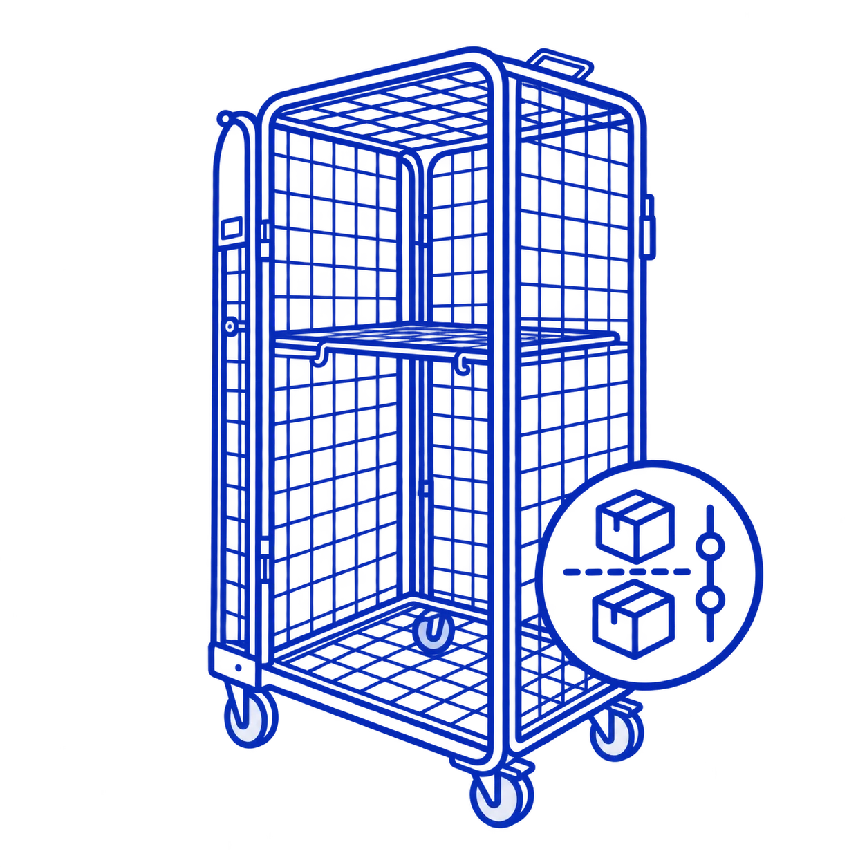 Security Roll Cage the foldable design saves space during empty returns and warehouse storage.